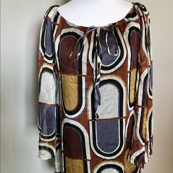 Vintage Mod Silk Chiffon Dress - Picture 5 of 9